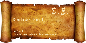 Dominek Emil névjegykártya